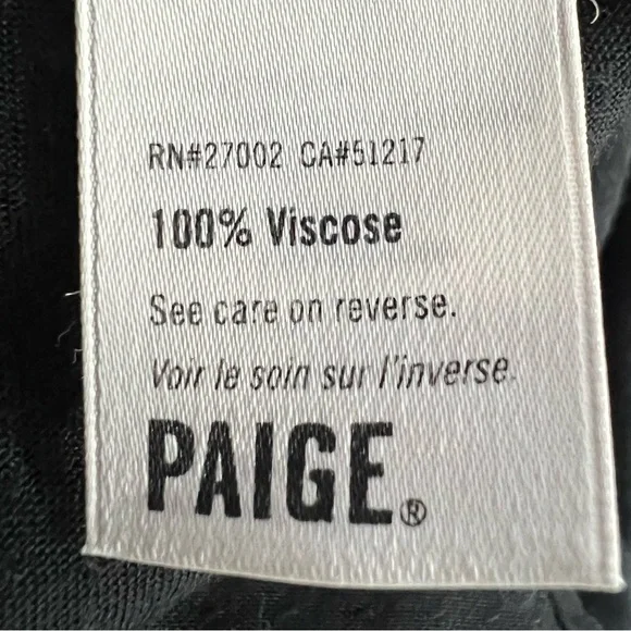 PAIGE Journee Tie Shoulder Blouse Grommets and Ruffle Detail Black Size Medium - Picture 11 of 11